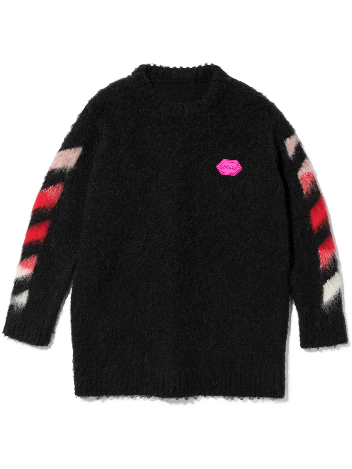 Off-White Kids アローズ ブラッシュド ニット ドレス ブラック - 画像1