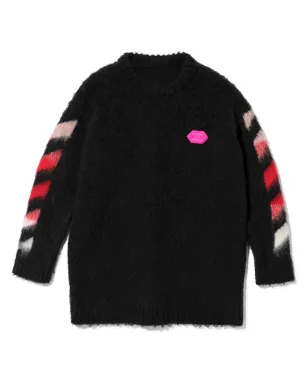 Off-White Kids アローズ ブラッシュド ニット ドレス ブラック - サムネイル1