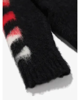 Off-White Kids アローズ ブラッシュド ニット ドレス ブラック - サムネイル2