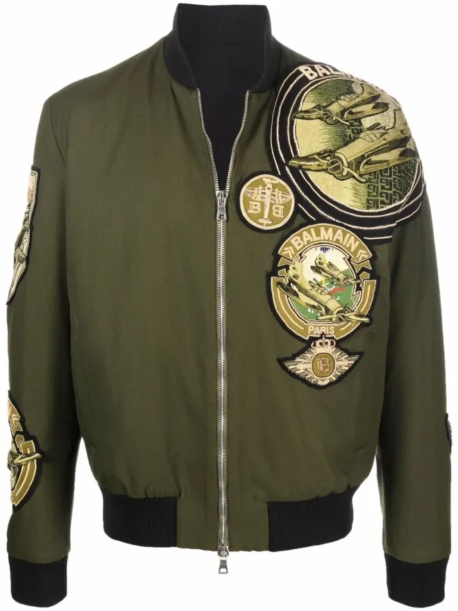 BALMAIN Balmain マルチバッジ パイロットジャケット グリーンの商品画像