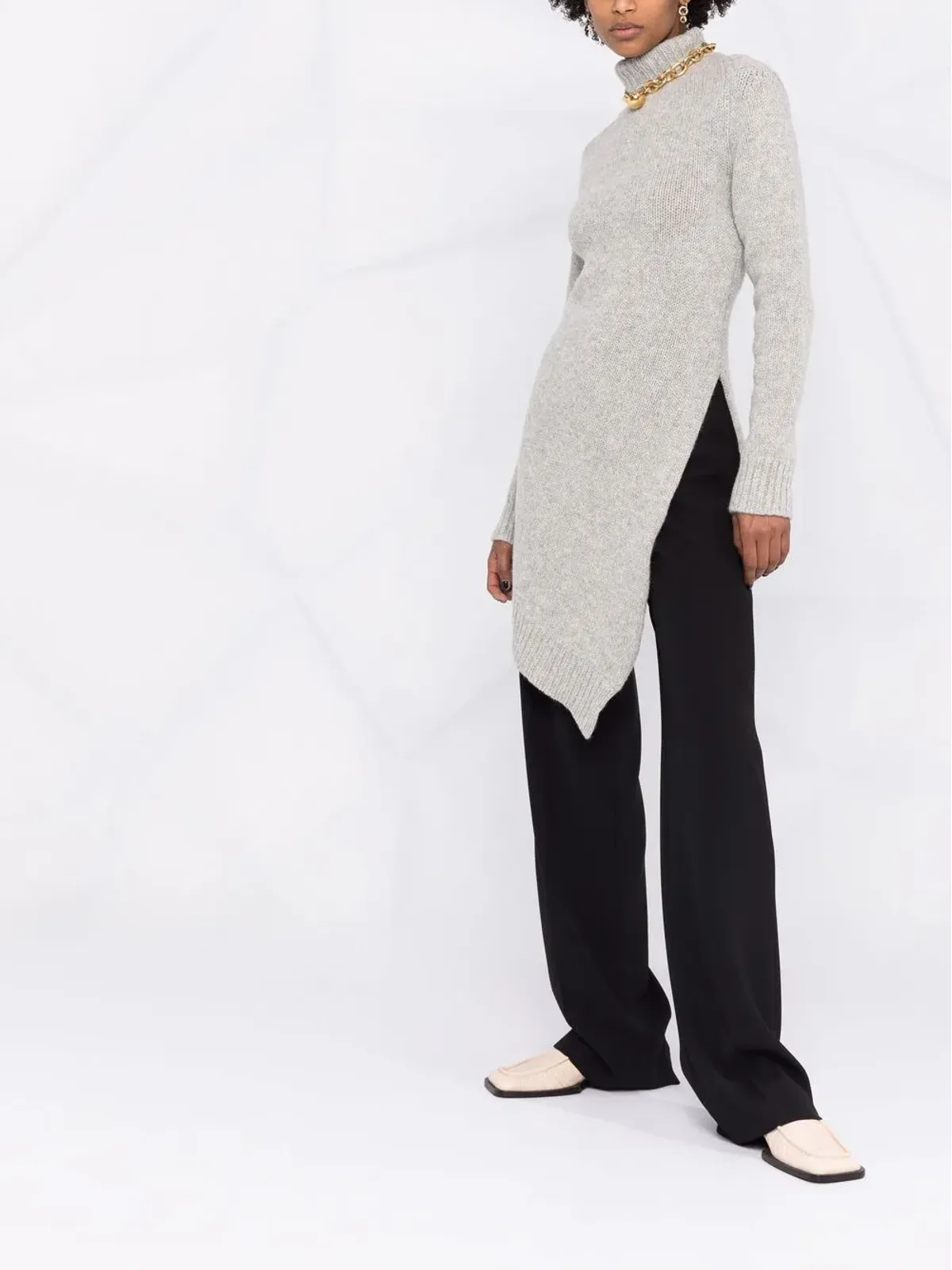 Jil Sander アシンメトリック ロールネック セーター - 画像4