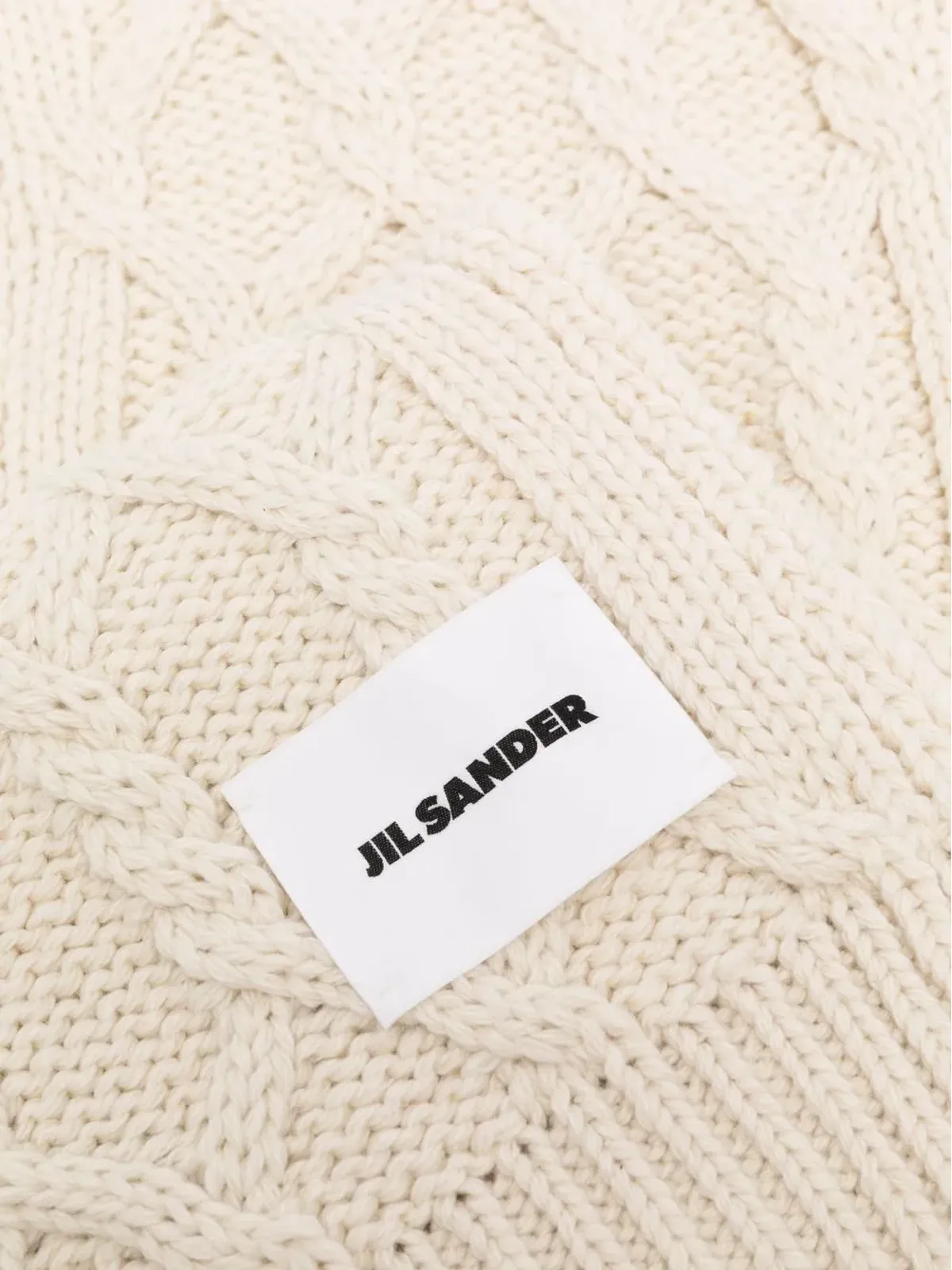 Jil Sander ケーブルニット ウール スカーフ - 画像3