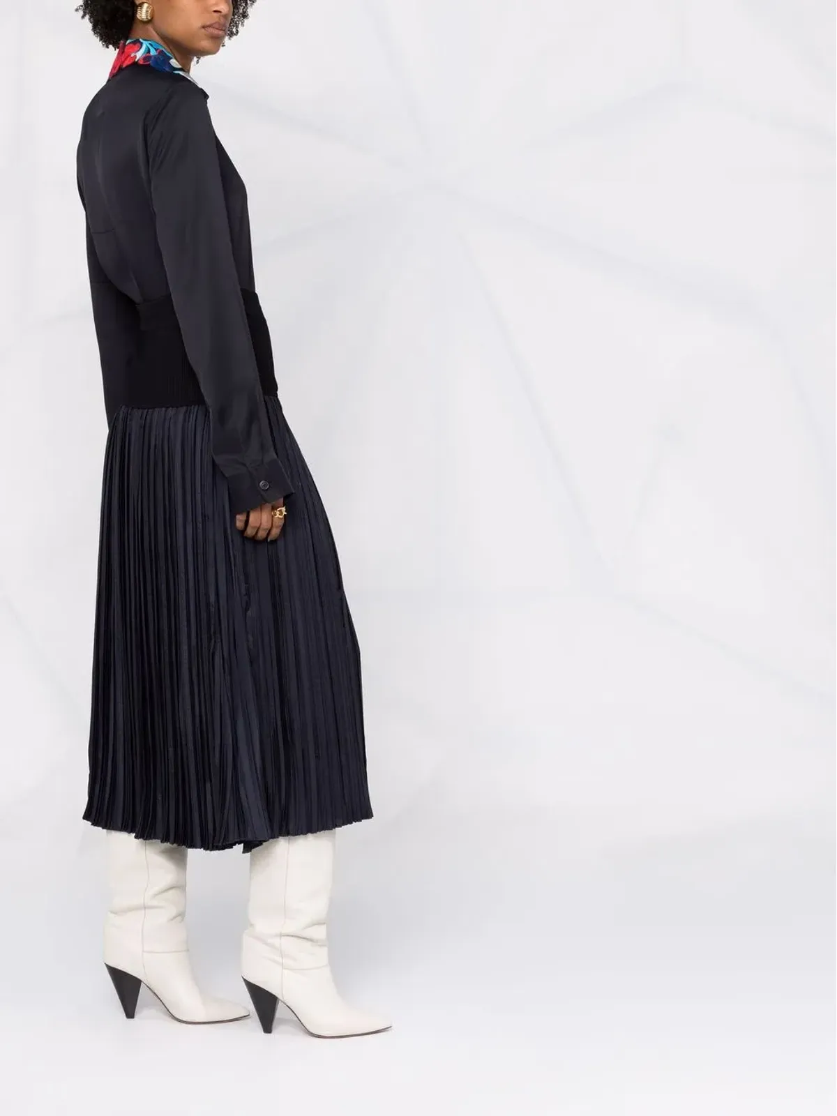 Jil Sander 花柄刺繍の襟付きサテンシャツ - 画像4