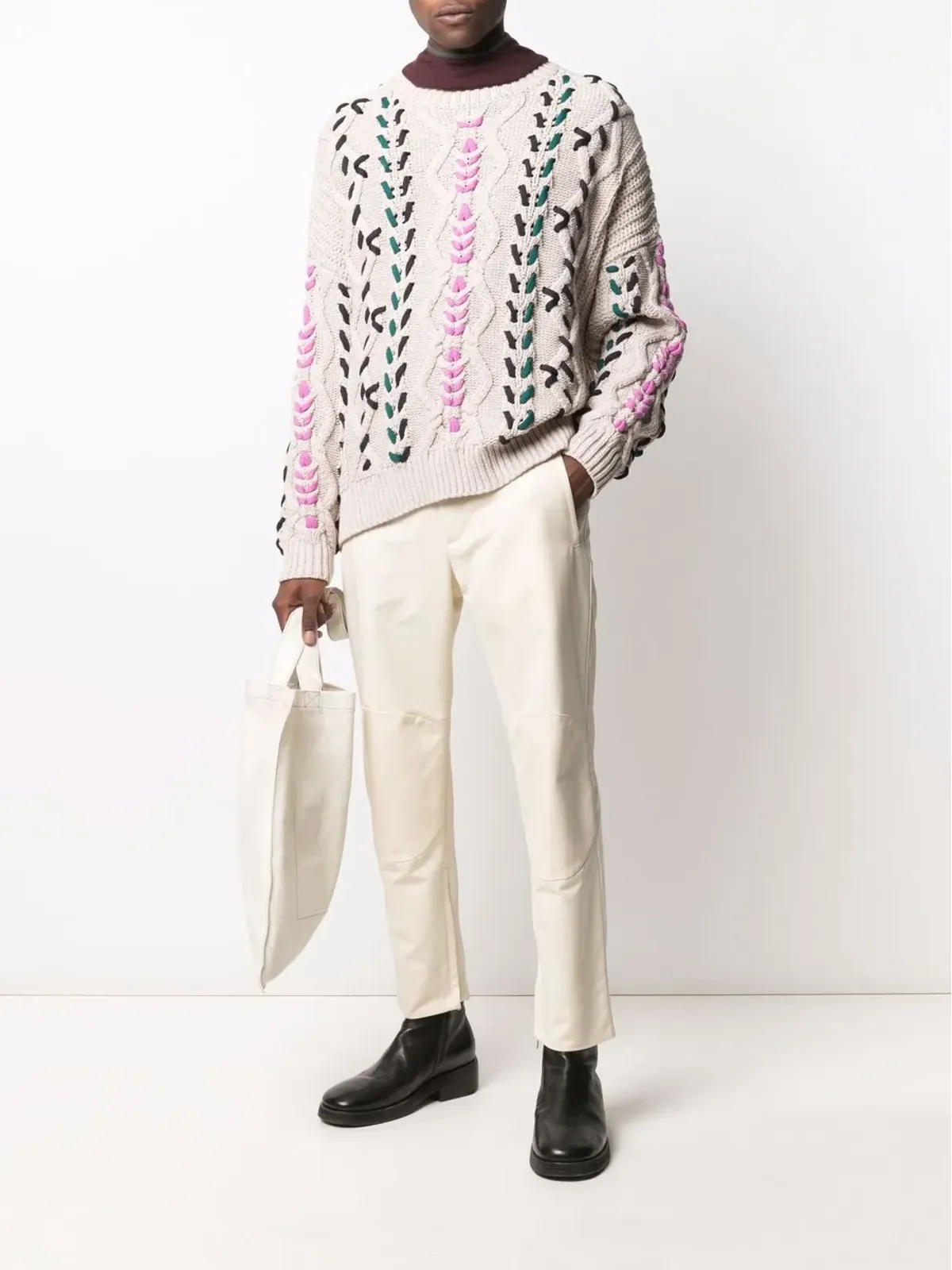 Jil Sander ジップ付きアンクル丈コットンパンツ - 画像2