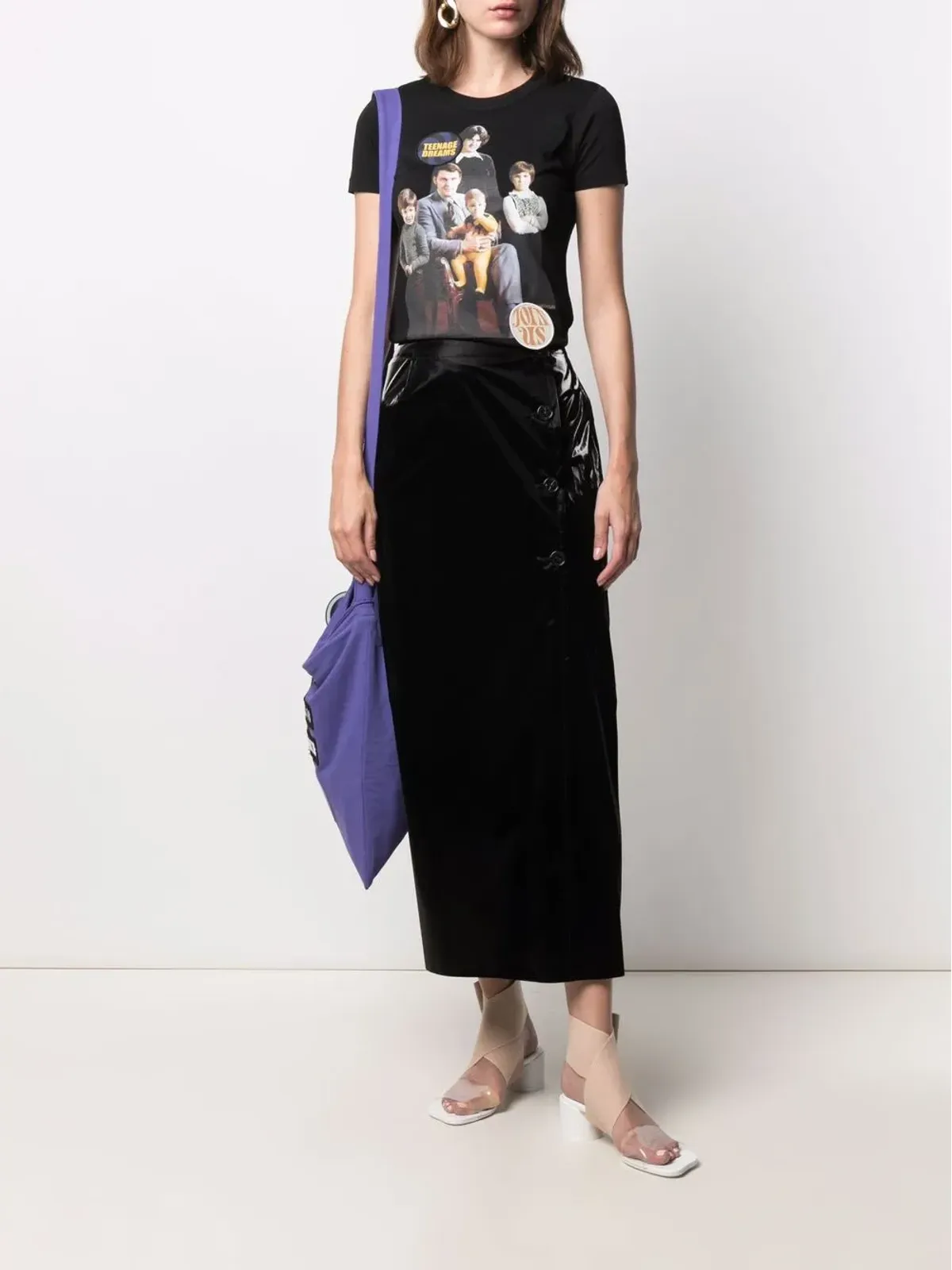 Raf Simons ファミリーポートレートプリントTシャツ ブラック - 画像2