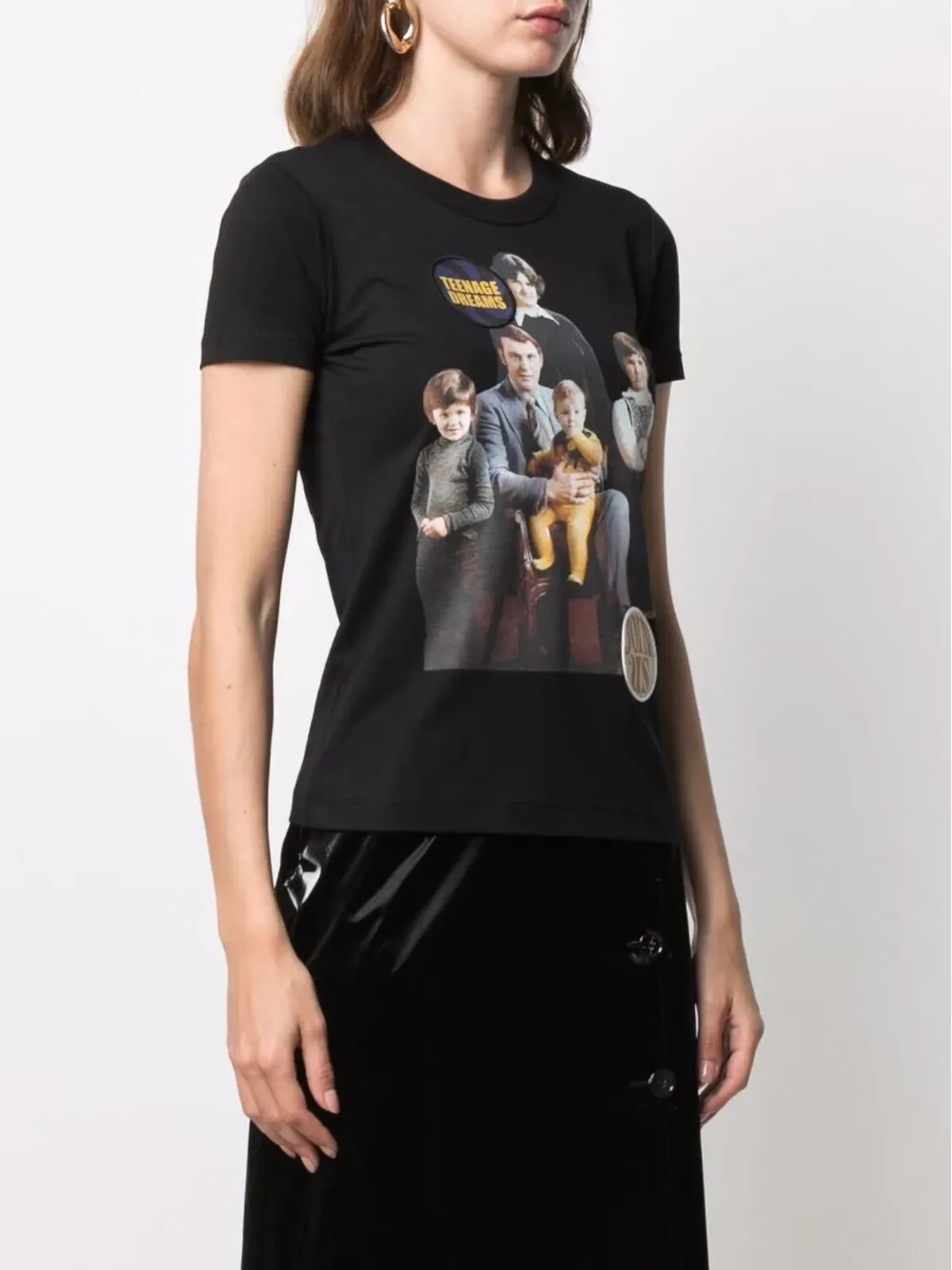 Raf Simons ファミリーポートレートプリントTシャツ ブラック - 画像3