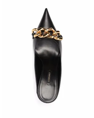 Versace メデューサチェーントリムバックレスミュール - サムネイル4
