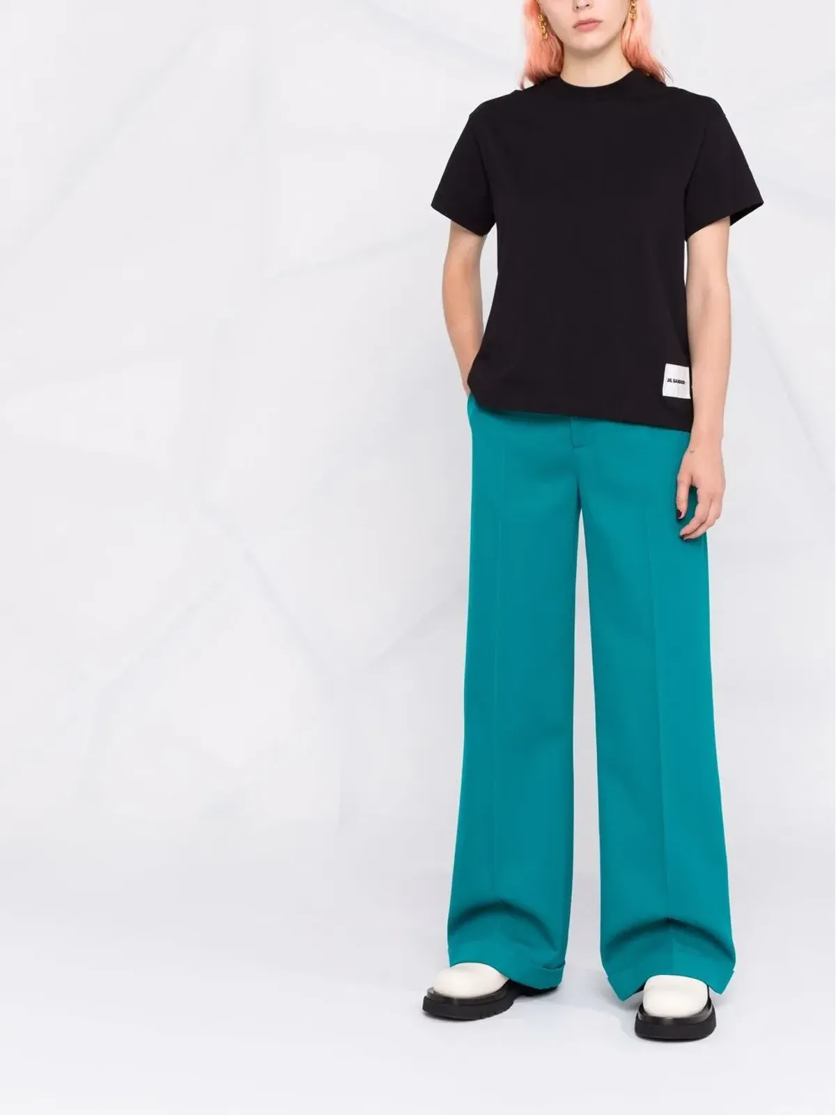 Jil Sander ロゴパッチ コットンTシャツ - 画像2