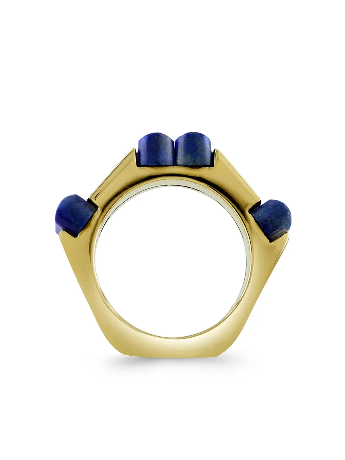 Pragnell Vintage 1941-1960 18K イエローゴールド レトロ フレンチ ラピスラズリ リング - 画像3