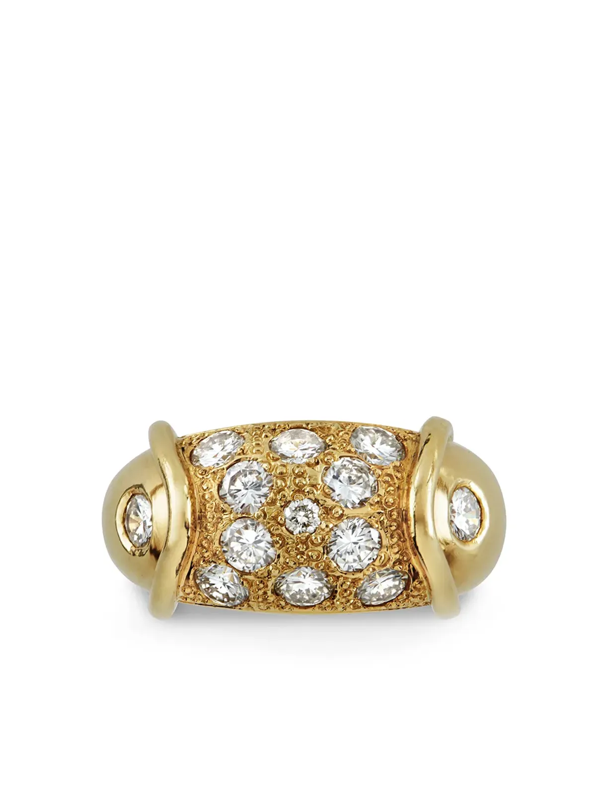 Pragnell Vintage 1941-1960年代 18kt イエローゴールド レトロ ダイヤモンド カクテルリング - 画像1