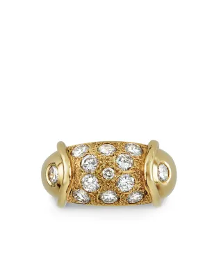 Pragnell Vintage 1941-1960年代 18kt イエローゴールド レトロ ダイヤモンド カクテルリング - サムネイル1
