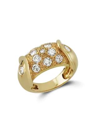 Pragnell Vintage 1941-1960年代 18kt イエローゴールド レトロ ダイヤモンド カクテルリング - サムネイル2