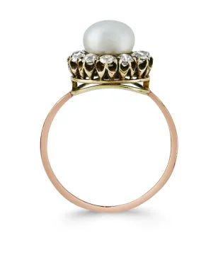 Pragnell Vintage 1837-1901 18kt イエローゴールド ヴィクトリアン パール ダイヤ リング - サムネイル3