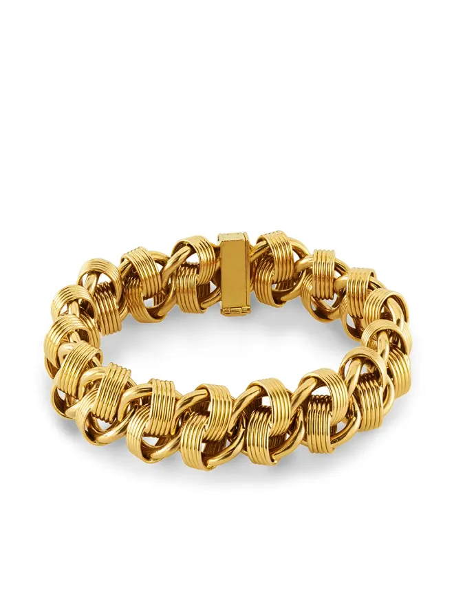 Pragnell Vintage Pragnell Vintage 1980s 18kt yellow gold fancy link braceletの商品画像