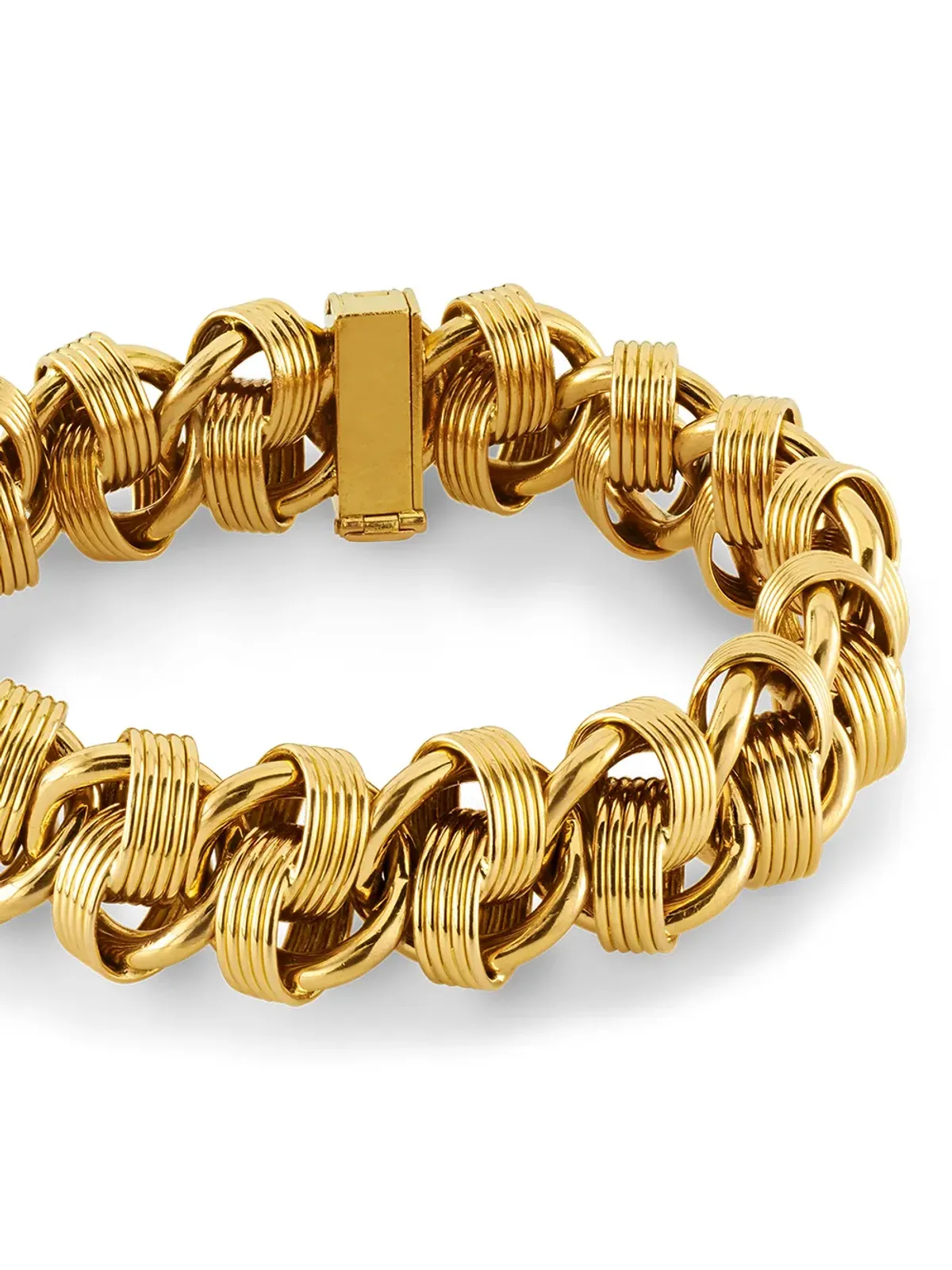 Pragnell Vintage 1980s 18kt yellow gold fancy link bracelet - 画像2
