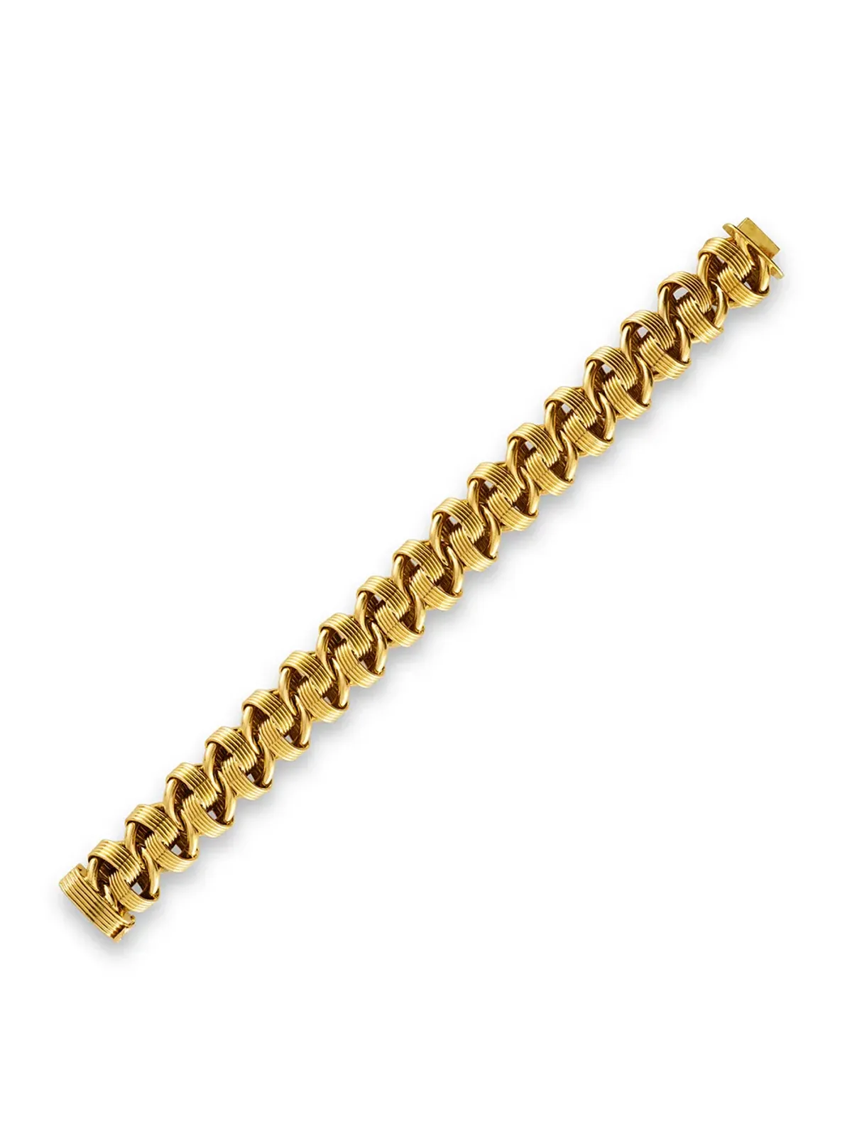 Pragnell Vintage 1980s 18kt yellow gold fancy link bracelet - 画像3