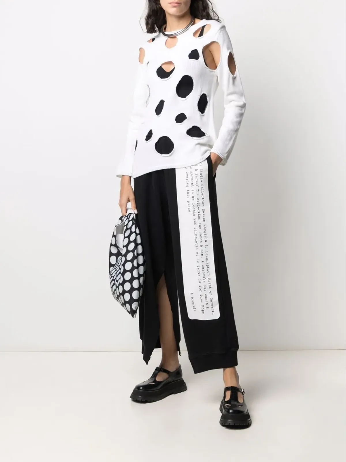 Black Comme Des Garçons カットアウトホールジャンパー - 画像3