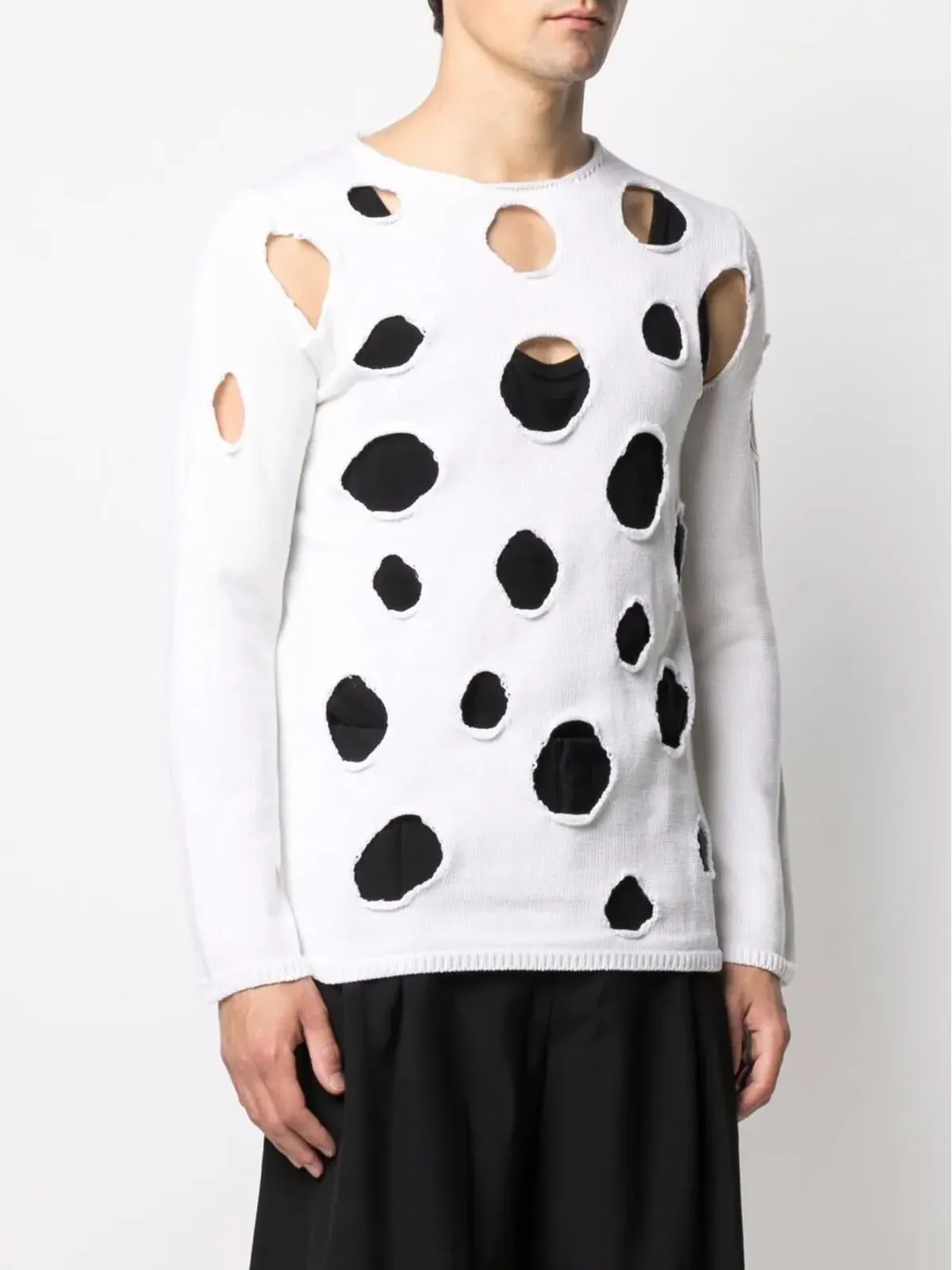 Black Comme Des Garçons カットアウトホールジャンパー - 画像4