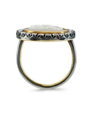 Pragnell Vintage 1714-1830 18kt yellow gold Georgian agate cameo diamond ring - サムネイル3
