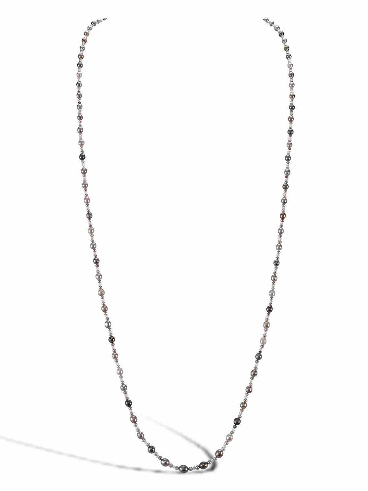 Pragnell Vintage 18金ホワイトゴールド 真珠とダイヤモンド ネックレス - シルバー - 画像1