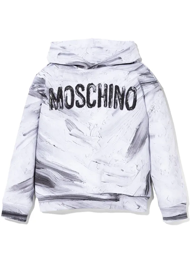 Moschino Kids Moschino Kids ブラッシュド ロゴ プリント フーディの商品画像