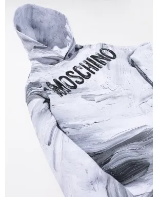 Moschino Kids ブラッシュド ロゴ プリント フーディ - サムネイル3