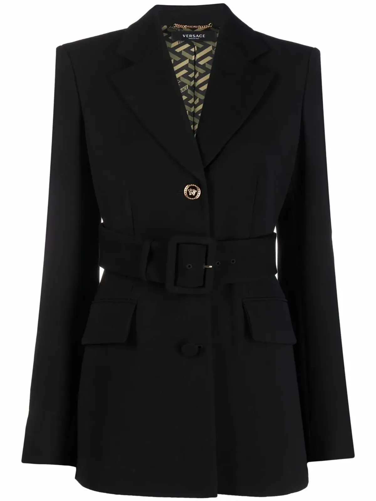 Versace ベルテッド・シングルブレスト ブレザー - 画像1