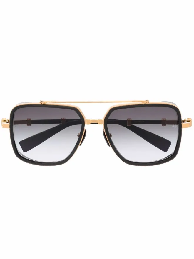 Balmain Eyewear Balmain Eyewear グラデーションフレーム パイロットサングラス - ゴールドの商品画像