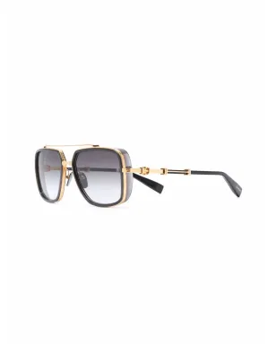 Balmain Eyewear グラデーションフレーム パイロットサングラス - ゴールド - サムネイル2