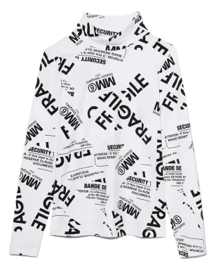 MM6 Maison Margiela Kids TEEN Fragileプリント ハイネック Tシャツ - サムネイル1