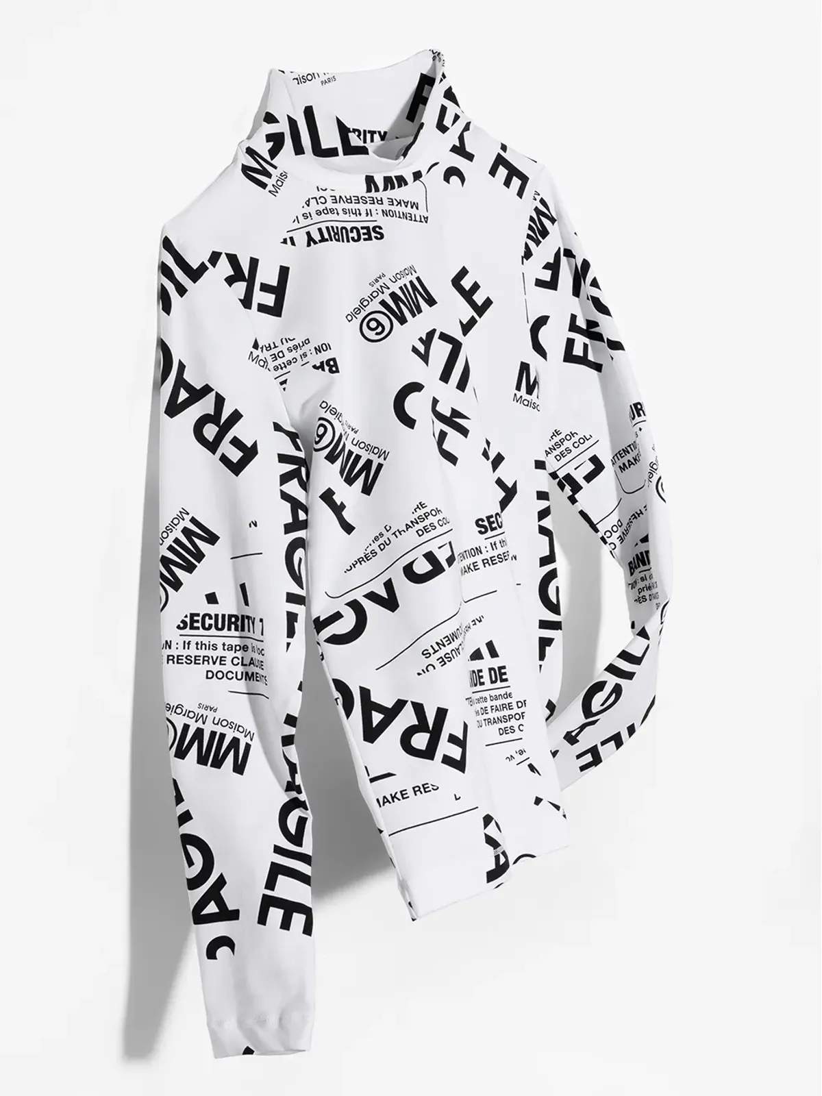 MM6 Maison Margiela Kids TEEN Fragileプリント ハイネック Tシャツ - 画像5
