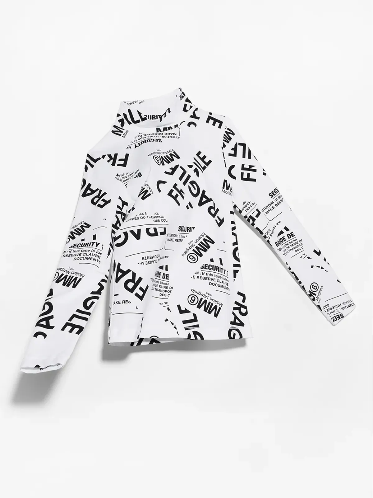 MM6 Maison Margiela Kids TEEN Fragileプリント ハイネック Tシャツ - 画像2