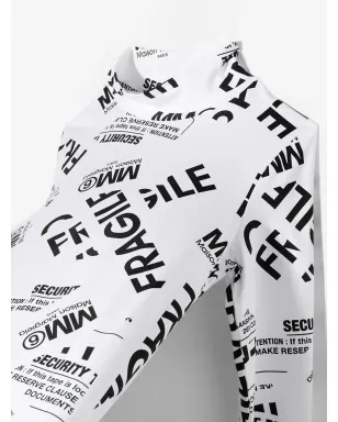 MM6 Maison Margiela Kids TEEN Fragileプリント ハイネック Tシャツ - サムネイル3