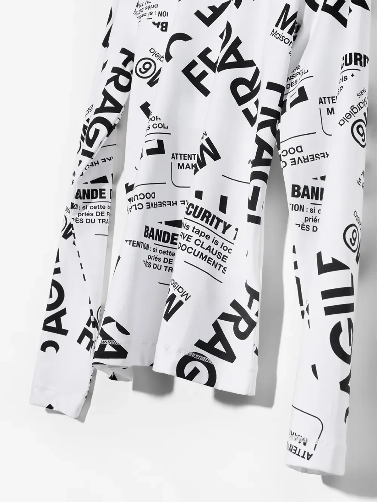 MM6 Maison Margiela Kids TEEN Fragileプリント ハイネック Tシャツ - 画像4