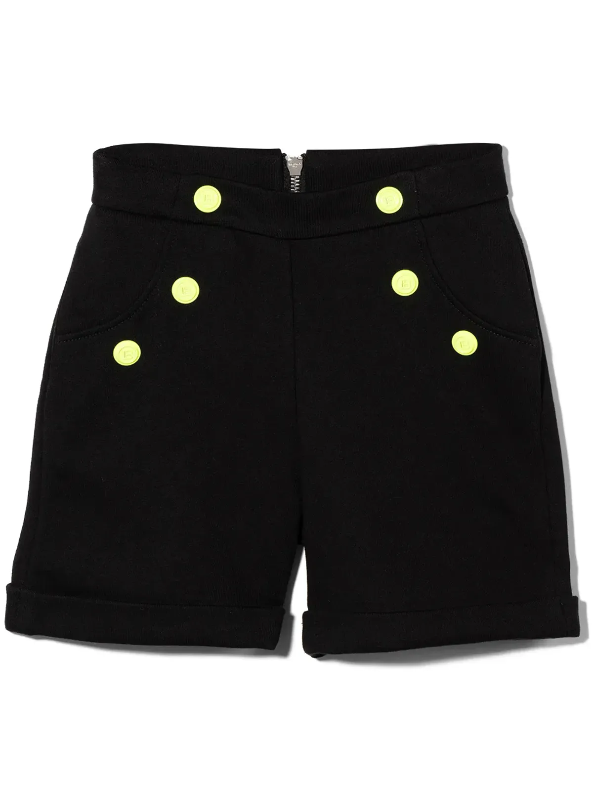 Balmain Kids 黄色のデコラティブボタンショーツ - 画像1