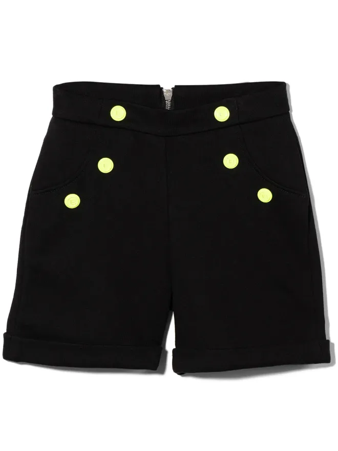 Balmain Kids Balmain Kids 黄色のデコラティブボタンショーツの商品画像
