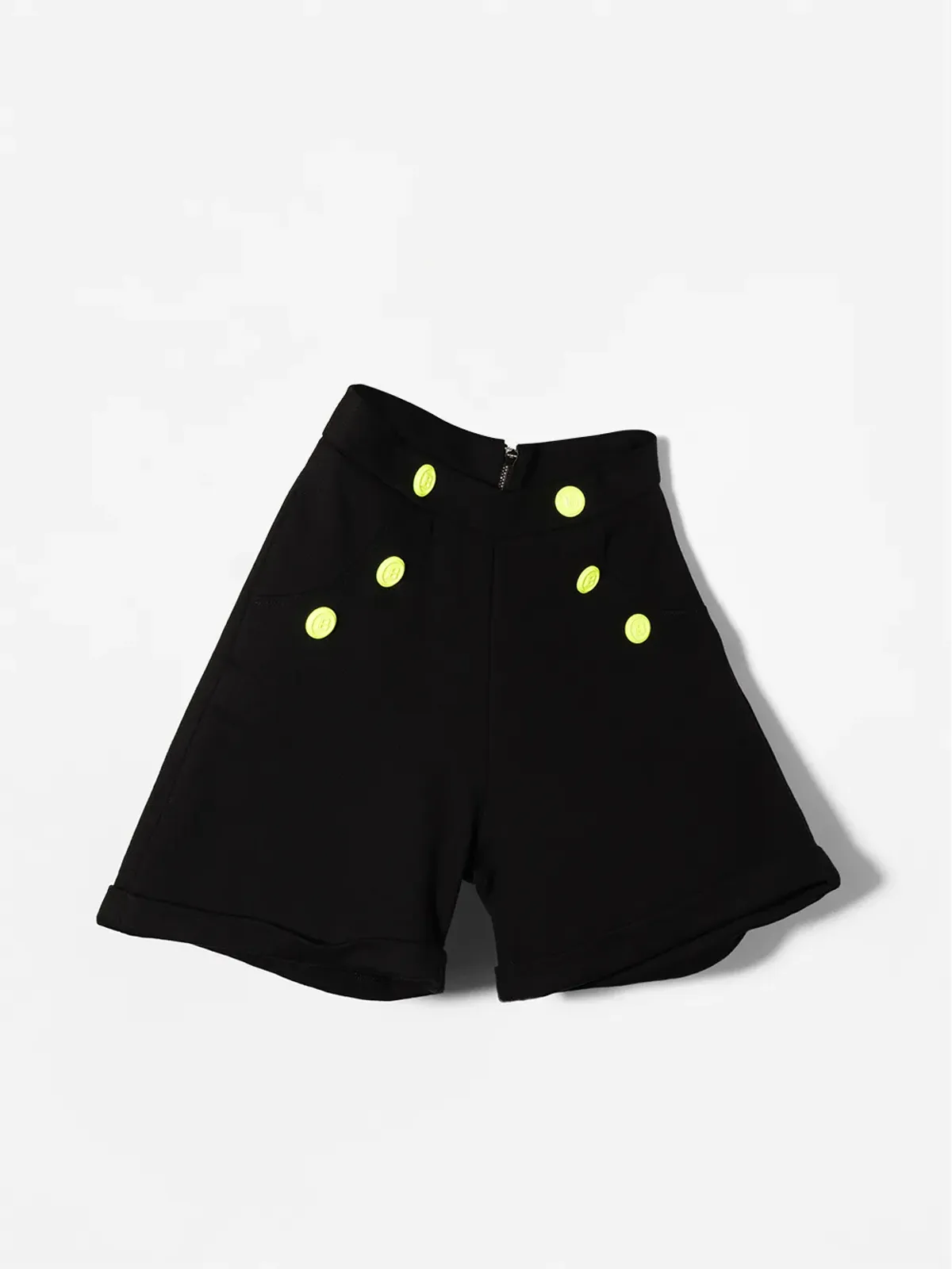 Balmain Kids 黄色のデコラティブボタンショーツ - 画像2