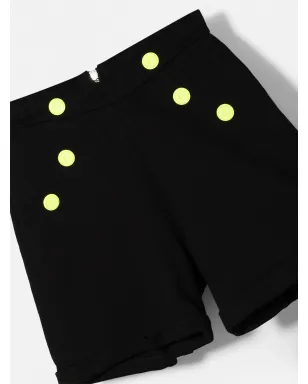 Balmain Kids 黄色のデコラティブボタンショーツ - サムネイル3