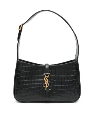 Saint Laurent 5A7 クロコダイルエフェクト ショルダーバッグ ブラック - サムネイル1