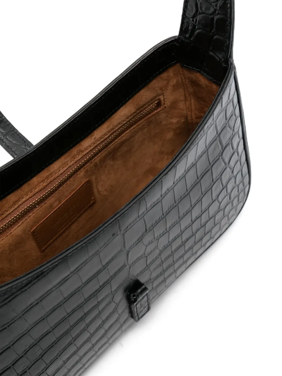 Saint Laurent 5A7 クロコダイルエフェクト ショルダーバッグ ブラック - 画像5