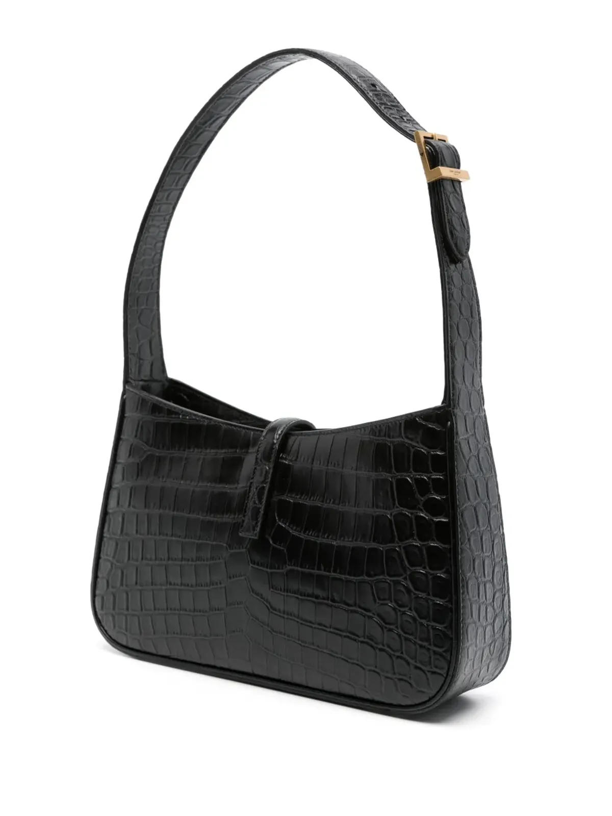 Saint Laurent 5A7 クロコダイルエフェクト ショルダーバッグ ブラック - 画像3