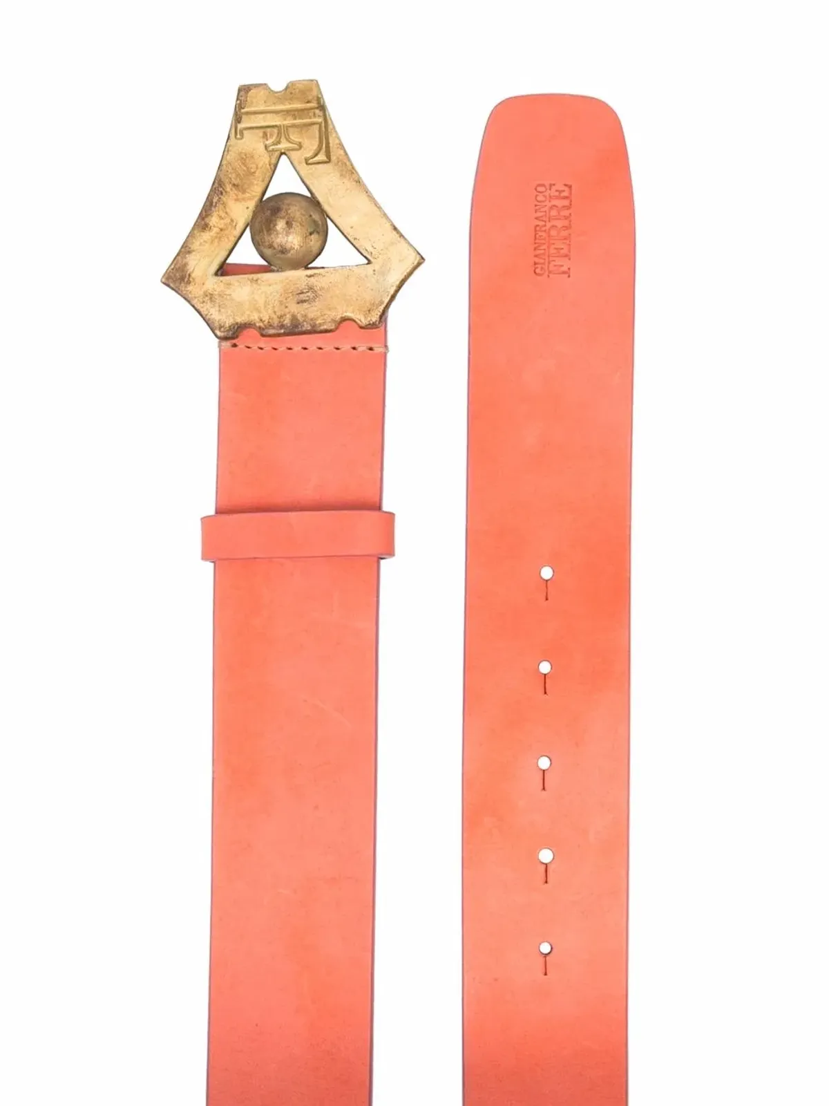 Gianfranco Ferré Pre-Owned ピンクのレザーバックルベルト - 画像2