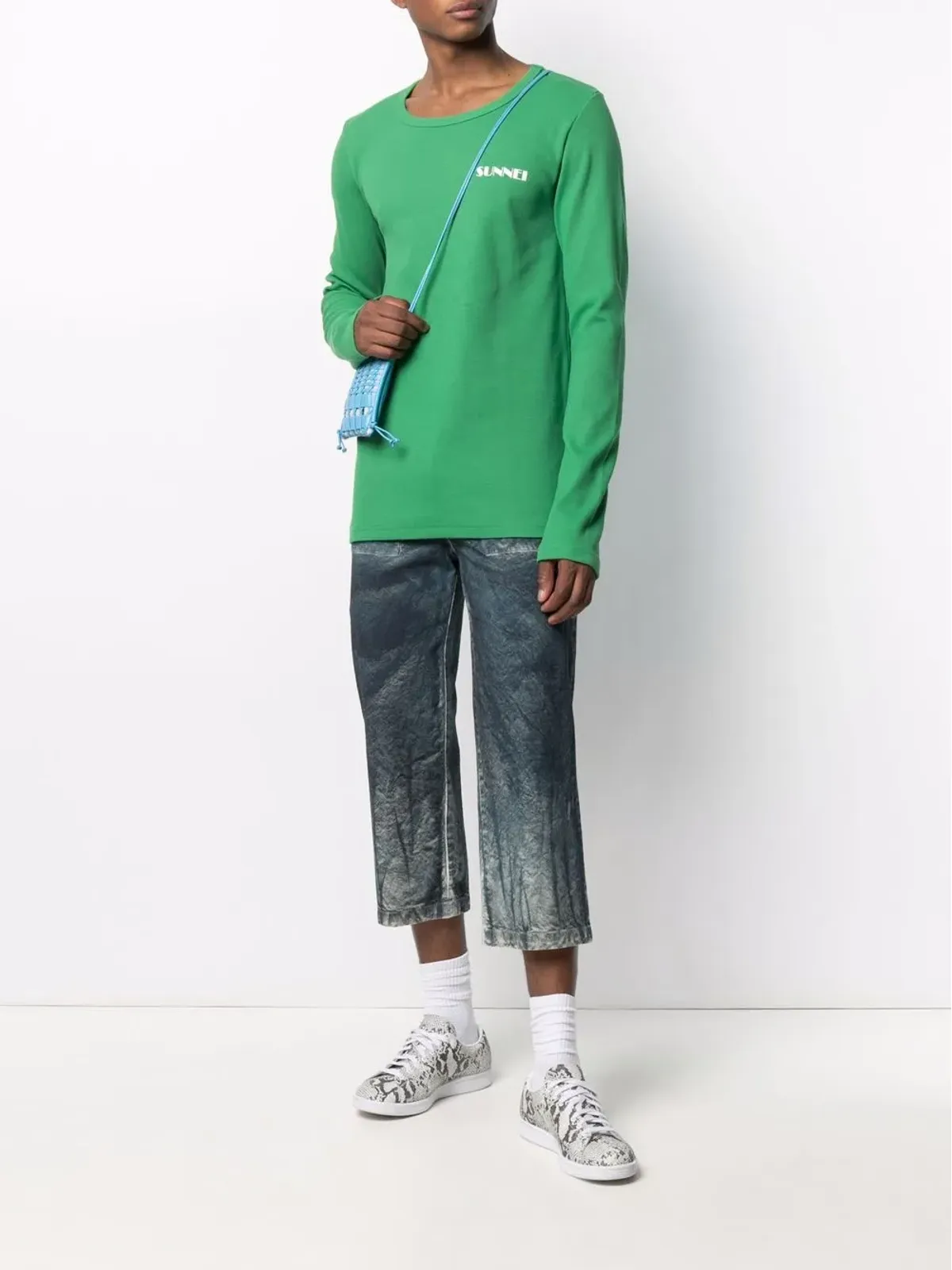 Sunnei ブリーチ加工のクロップドパンツ - Blue - 画像2