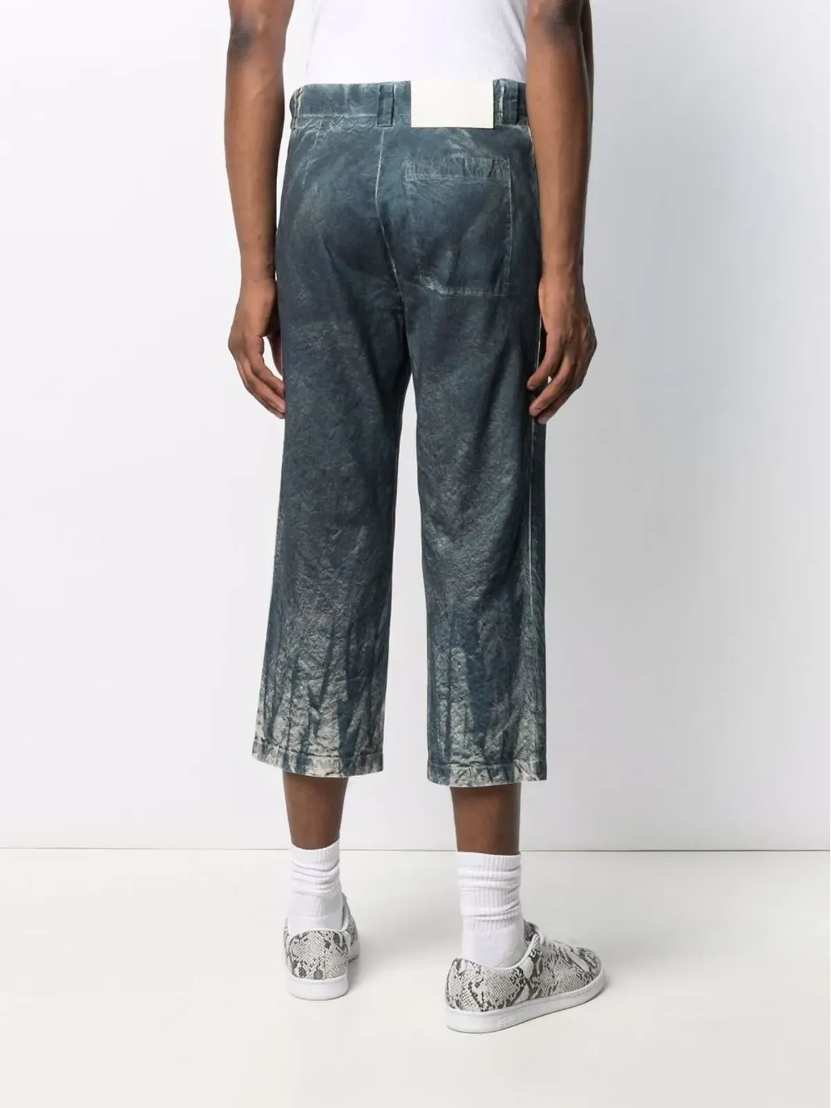 Sunnei ブリーチ加工のクロップドパンツ - Blue - 画像4