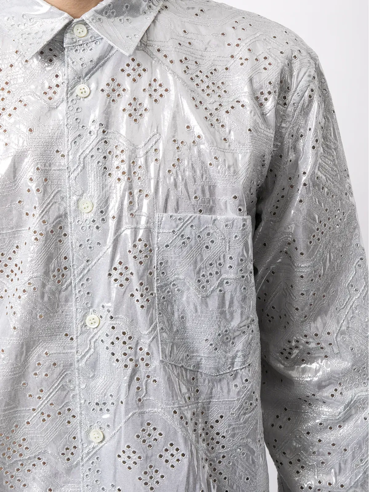 Comme Des Garçons パンチングディテール ロングシャツ - 画像5