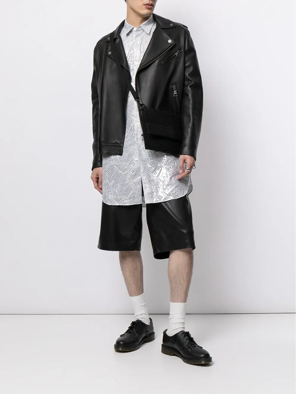 Comme Des Garçons パンチングディテール ロングシャツ - 画像2