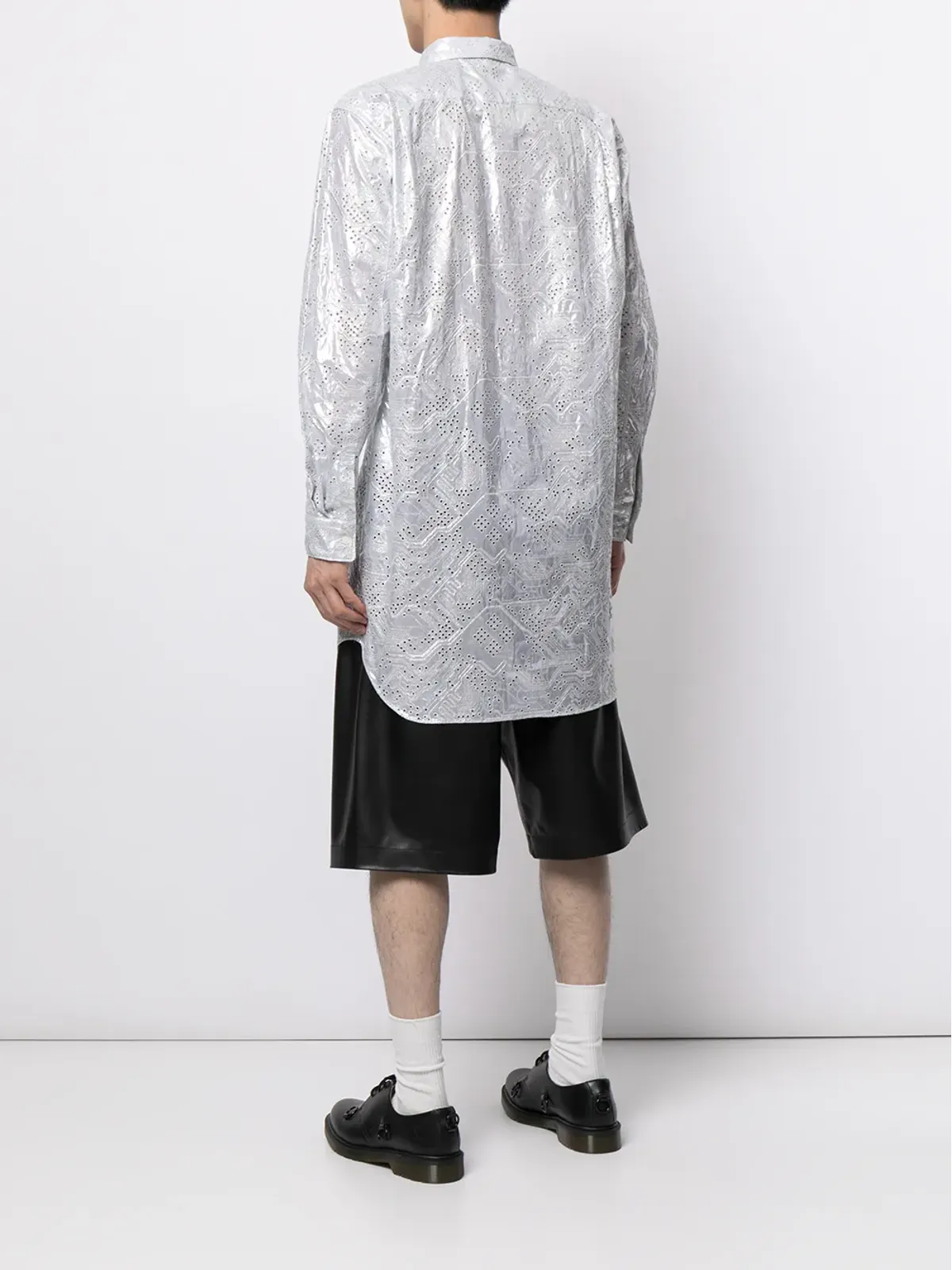 Comme Des Garçons パンチングディテール ロングシャツ - 画像4
