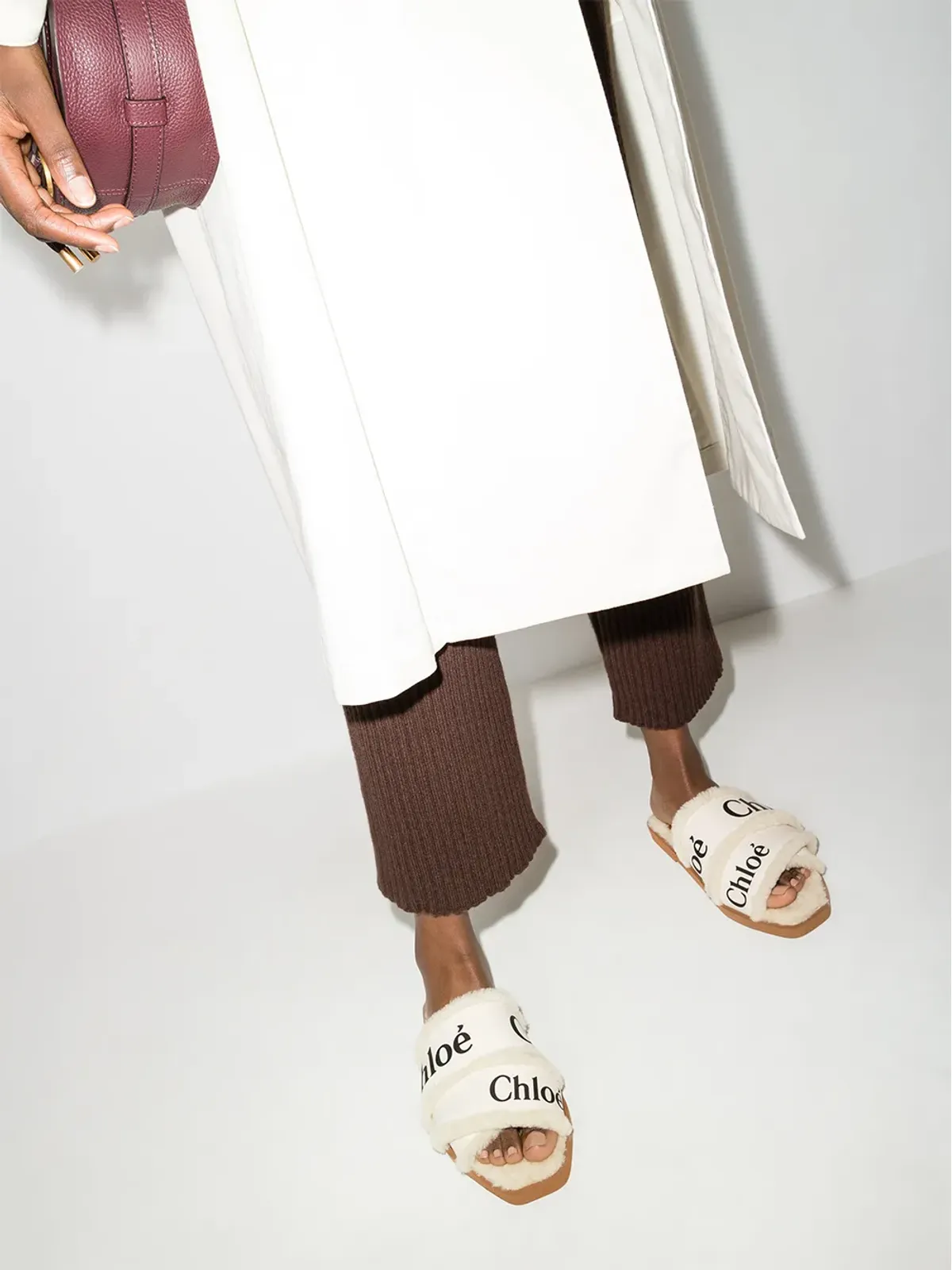Chloé Woody ロゴテープ フラットサンダル - 画像2