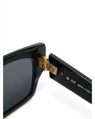 Balmain Eyewear B-III スクエアフレーム サングラス - ブラック - サムネイル3