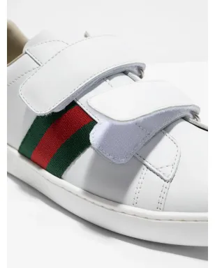 Gucci Kids Ace ロー・トップスニーカー - White - サムネイル5
